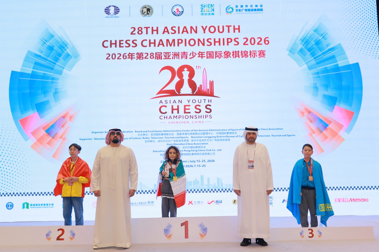 Boys Under 14 medalists at the Asian Youth Chess Championships